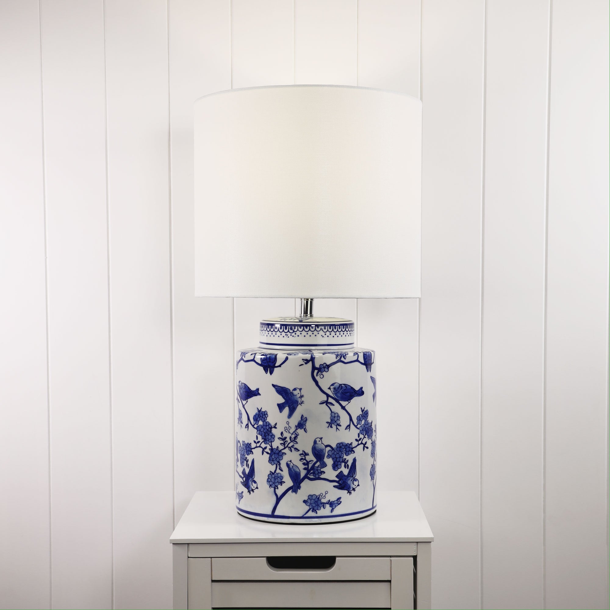 Ava Ceramic Table Lamp styled in a room