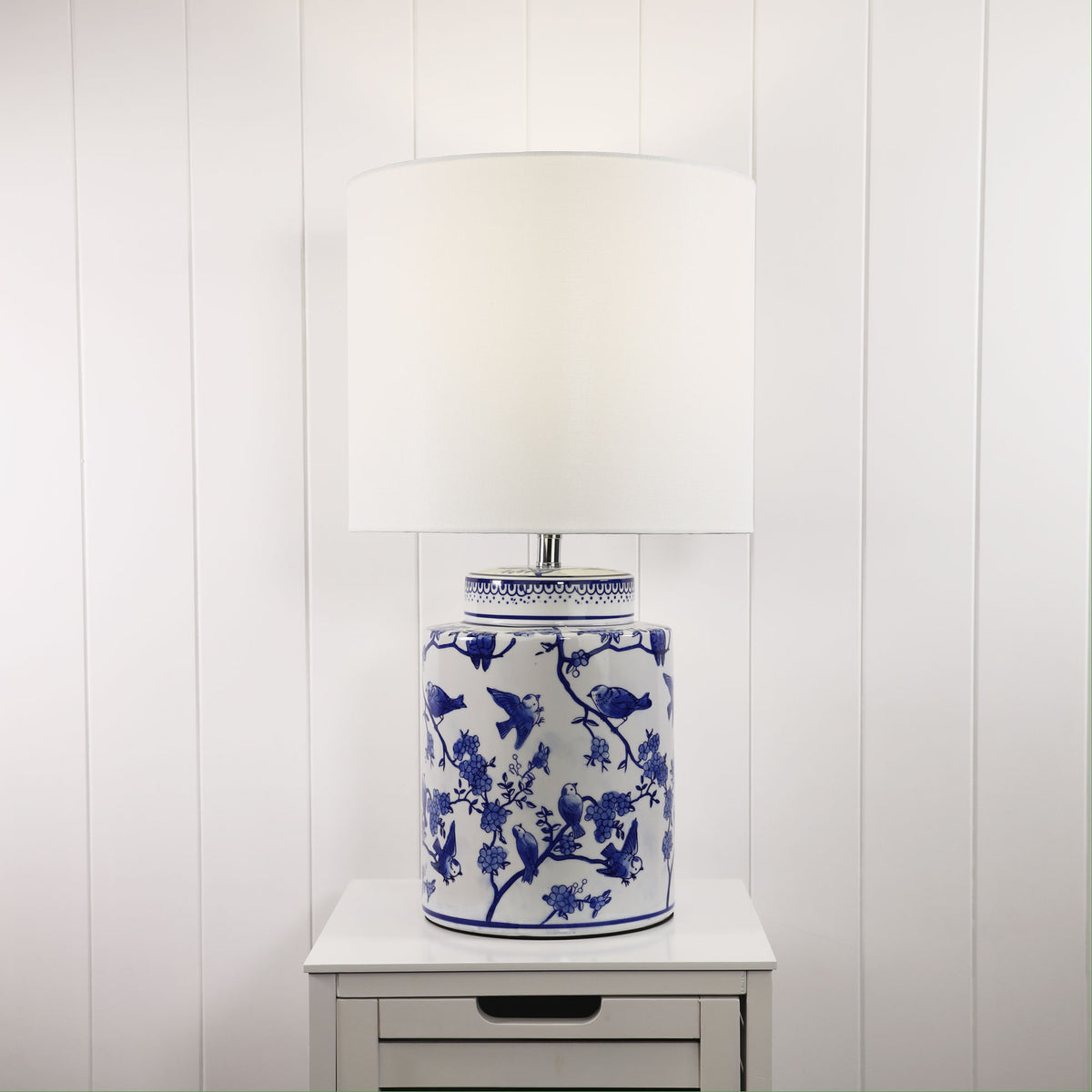 Ava Ceramic Table Lamp styled in a room