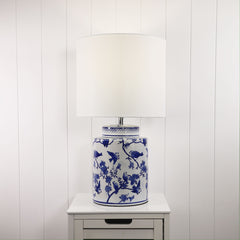 Ava Ceramic Table Lamp styled in a room