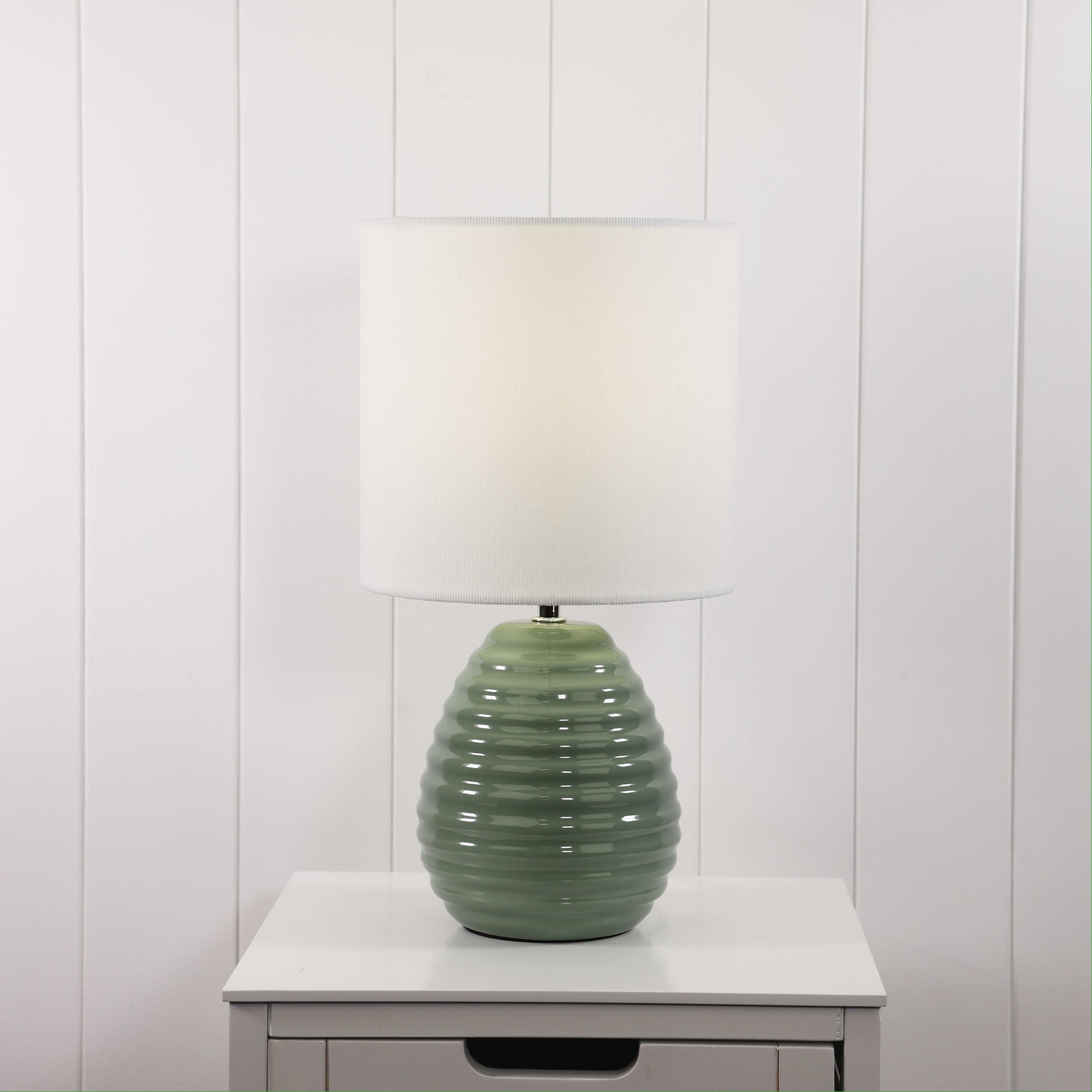 Laurel Ceramic Table Lamp styled in a room