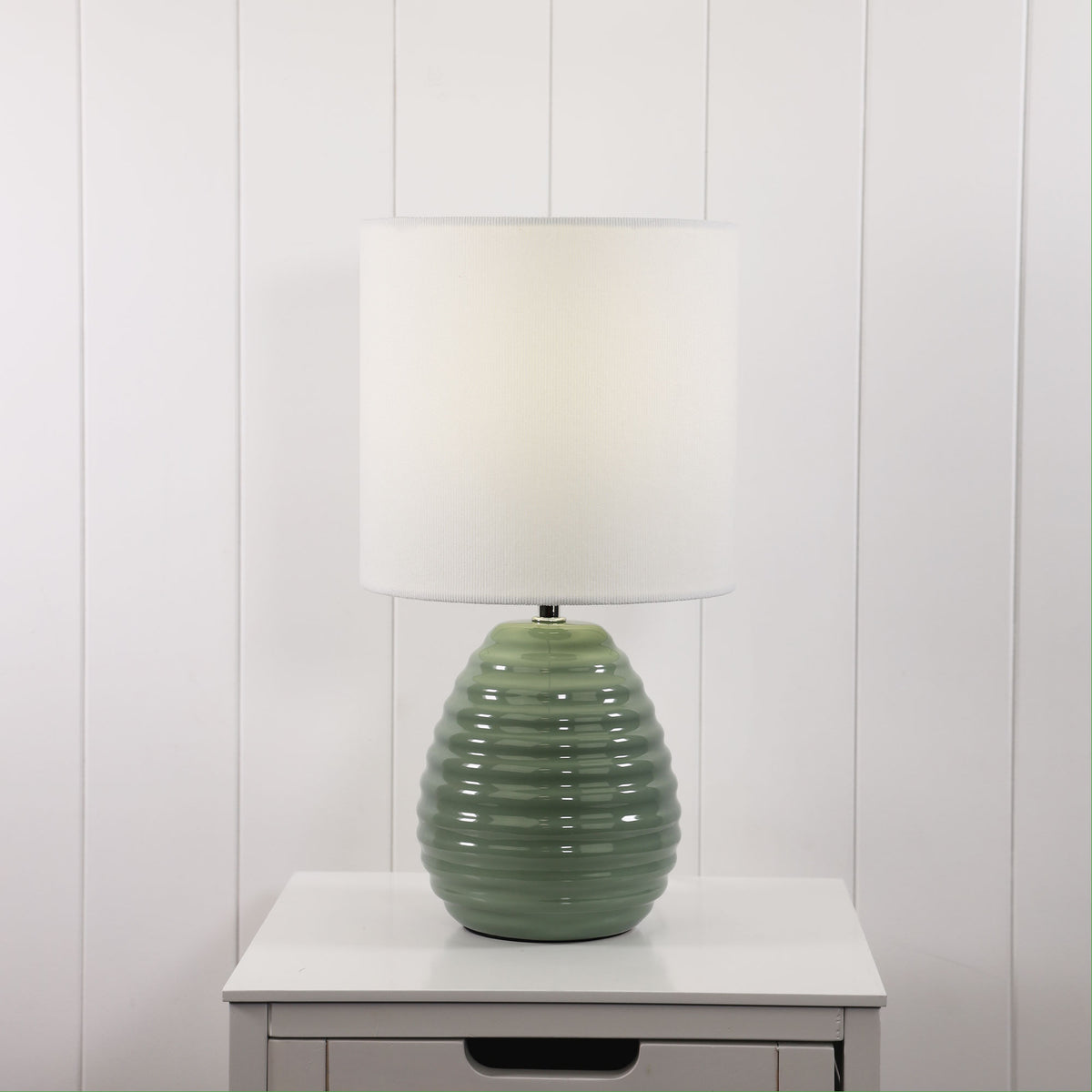 Laurel Ceramic Table Lamp styled in a room