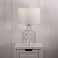 Fermo Glass Table Lamp styled in a room