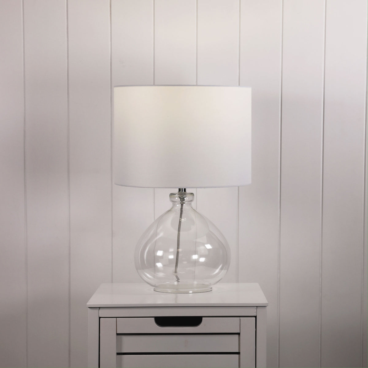 Melfi Glass Table Lamp styled in a room