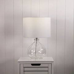 Melfi Glass Table Lamp styled in a room
