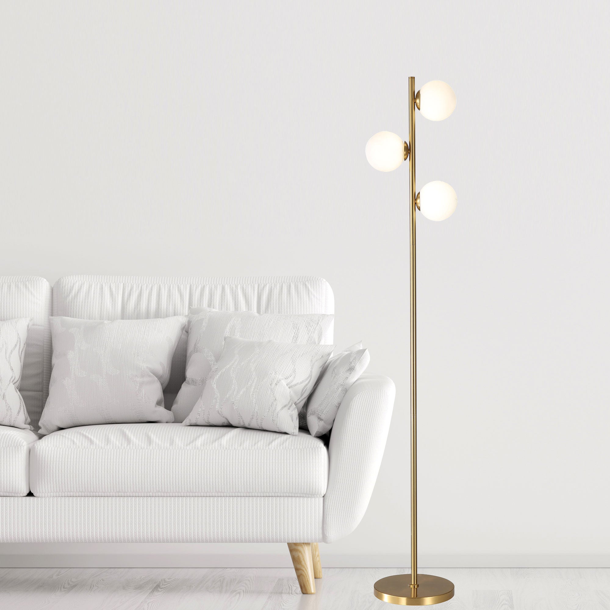 Valcross 3lt Decorative Floor Lamp with Opal Matt Glass Spheres product image 3