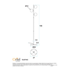 Valcross 3lt Decorative Floor Lamp with Smoke Glass Spheres product image 4