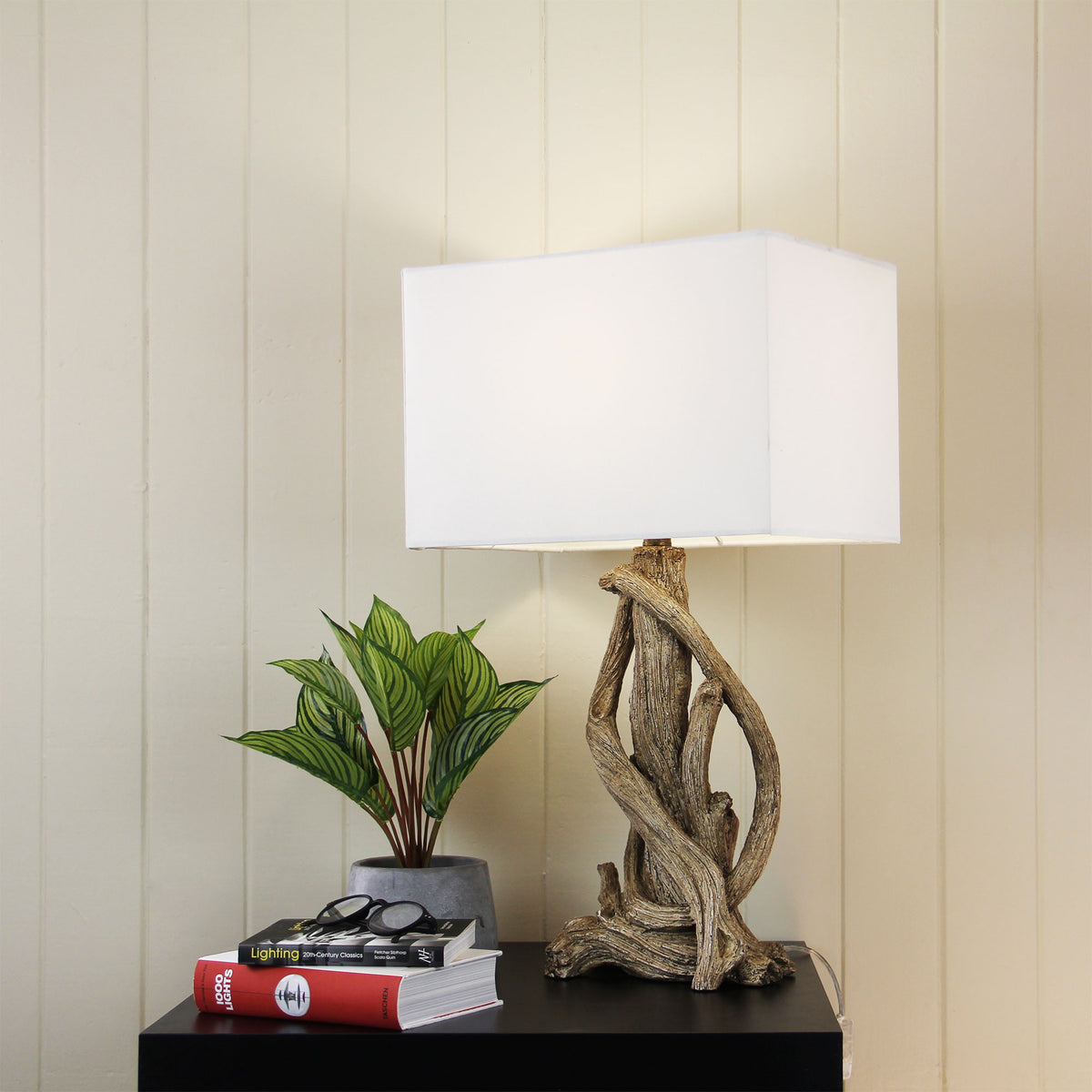 Sedona Twisted Branches Table Lamp styled in a room
