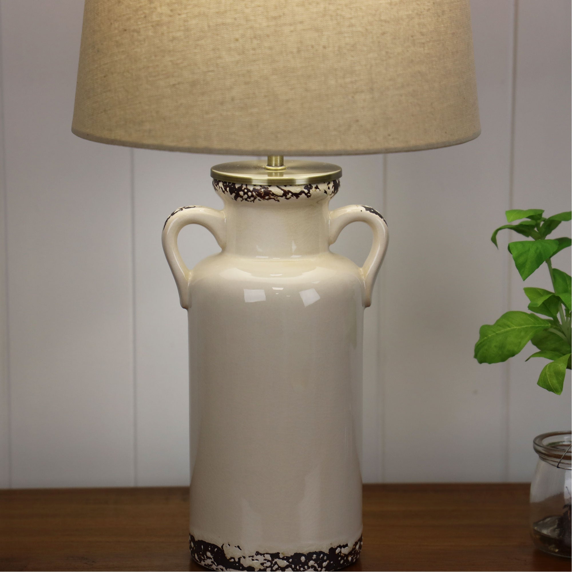 Whitby Distressed Ceramic Lamp with Harp Shade product image 2