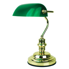 Bankers Brass Plated with Green Glass Shade Desk Lamp product image 3