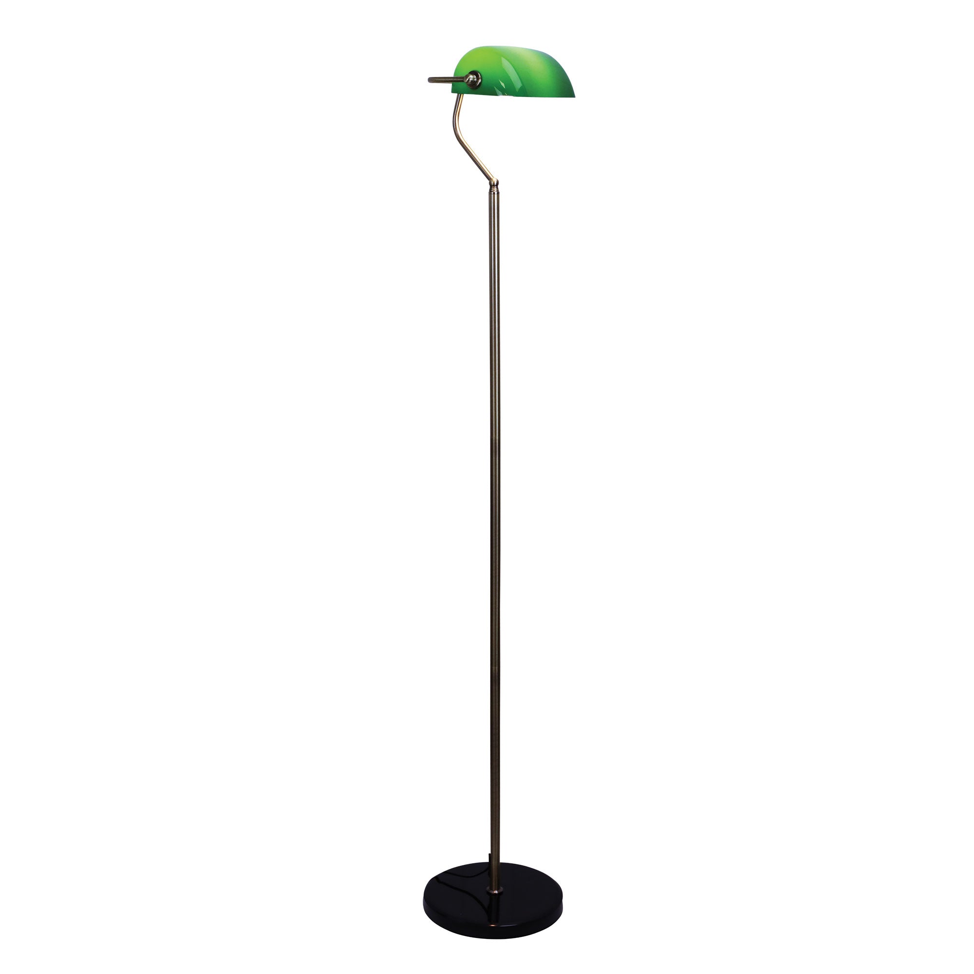 Bankers Antique Brass with Green Glass Shade Floor Lamp product image 3
