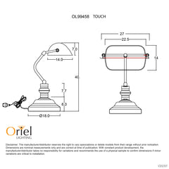 Bankers Touch ON/OFF Touch Lamp Antique Brass product image 4