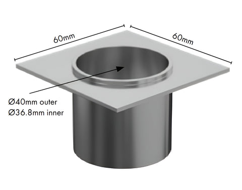 Aluminium  - Drain Outlet - 40mm Diameter - Brushed Satin Silver