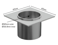 Aluminium - Drain Outlet - 40mm Diameter - Brushed Satin Silver
