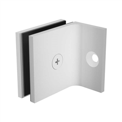 Square slimline offset wall bracket for frameless glass shower screens - Matt White