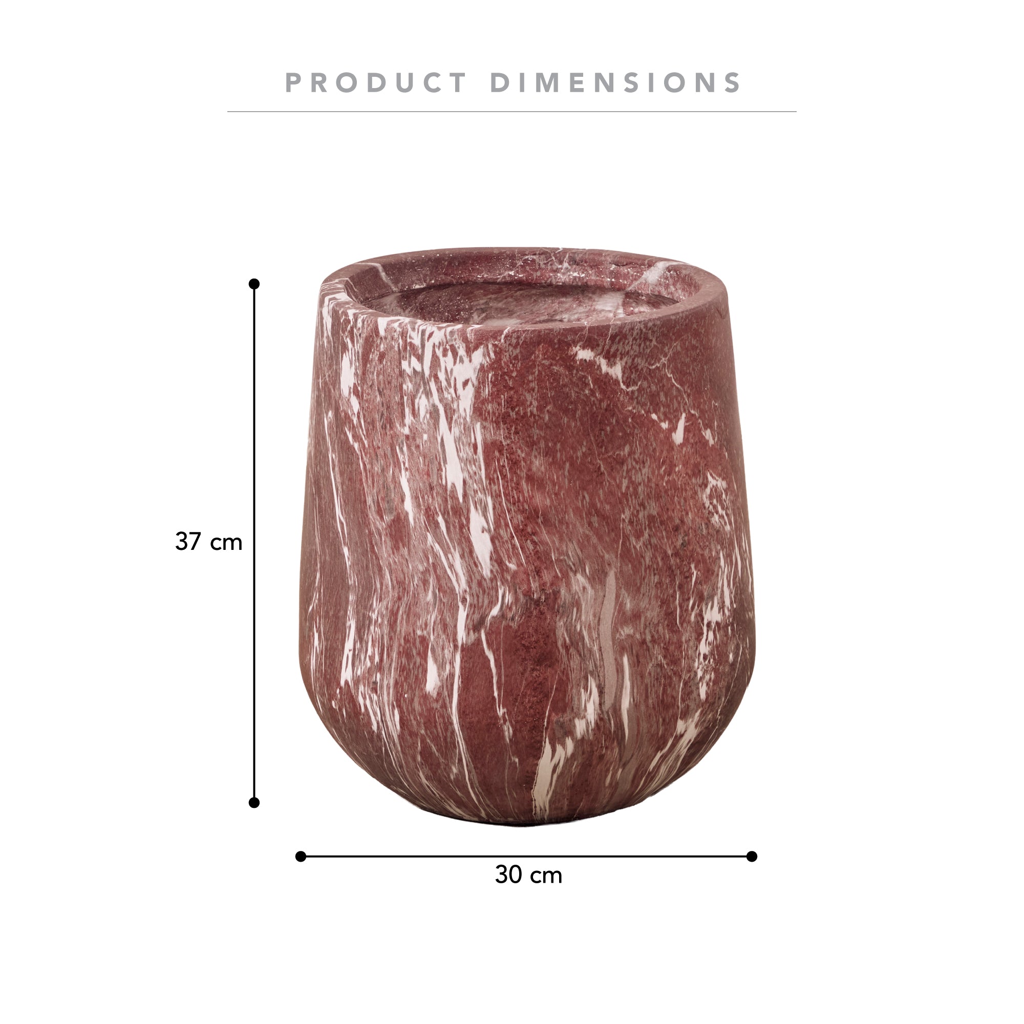 Ziggy Planter Red Marble Look (37cm) product image 3