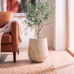 Ziggy Planter Travertine Look (37cm) lifestyle image