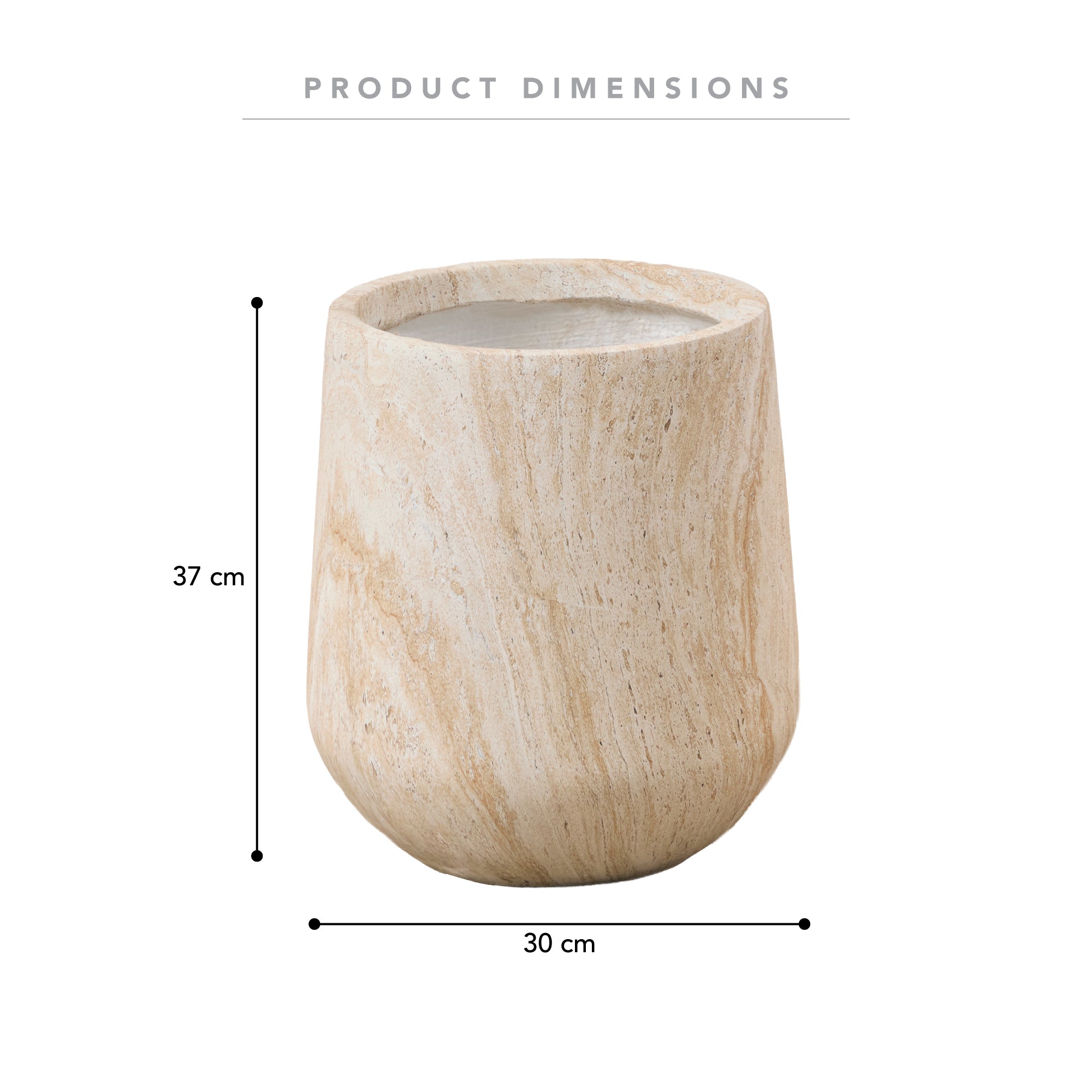 Ziggy Planter Travertine Look (37cm) product image 3