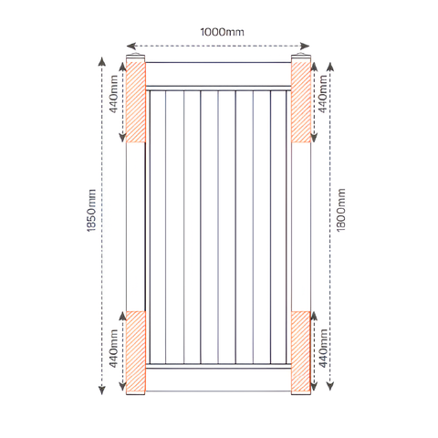 SOUTHAMPTON PVC 1000mm W x 1800mm H GATE, 7 year Warranty