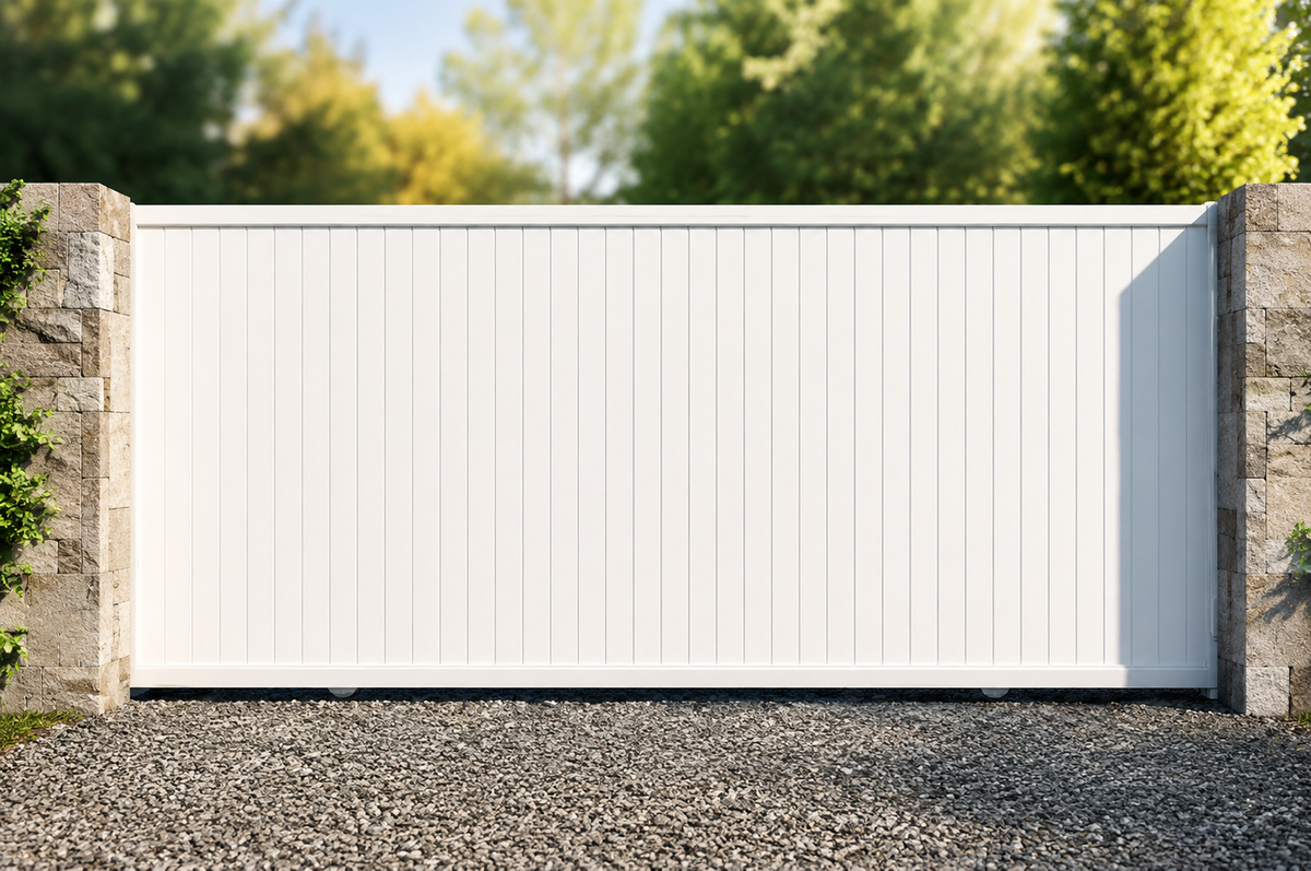 PVC Full privacy Sliding gate, Hampton Fence Gate, PVC, up to 2100 x 6100mm