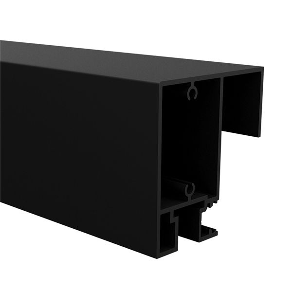 90 x 50mm sliding gate top rail, 6100mm, Black