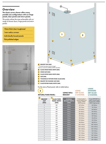 Gun Metal Grey Frameless Corner Shower Screen with wall brackets