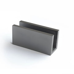 Frameless shower glass U BRACKET SQUARE 10mm glass - Gunmetal Grey