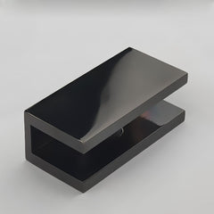 Frameless shower glass U BRACKET SQUARE 10mm glass - Polished Gunmetal