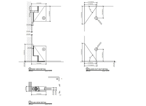 Matt Black Zero Shower Screen Hinge Set