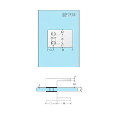 SQUARE SHOWER KNOB HANDLE - BRUSHED GUNMETAL