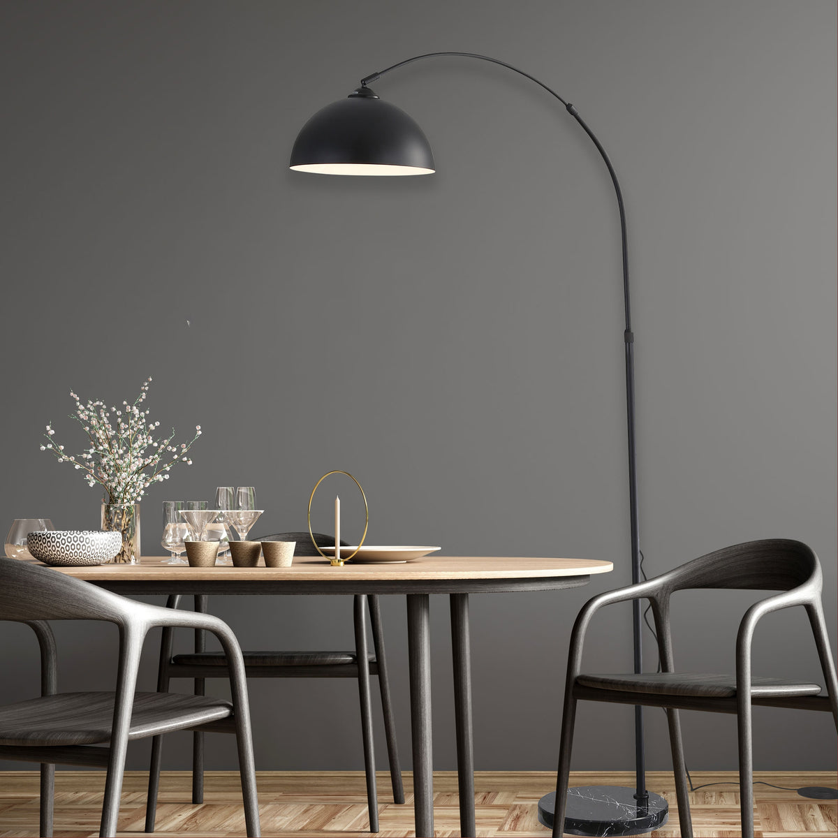 Marmo Arc Floor Lamp with Marble Base product image 3