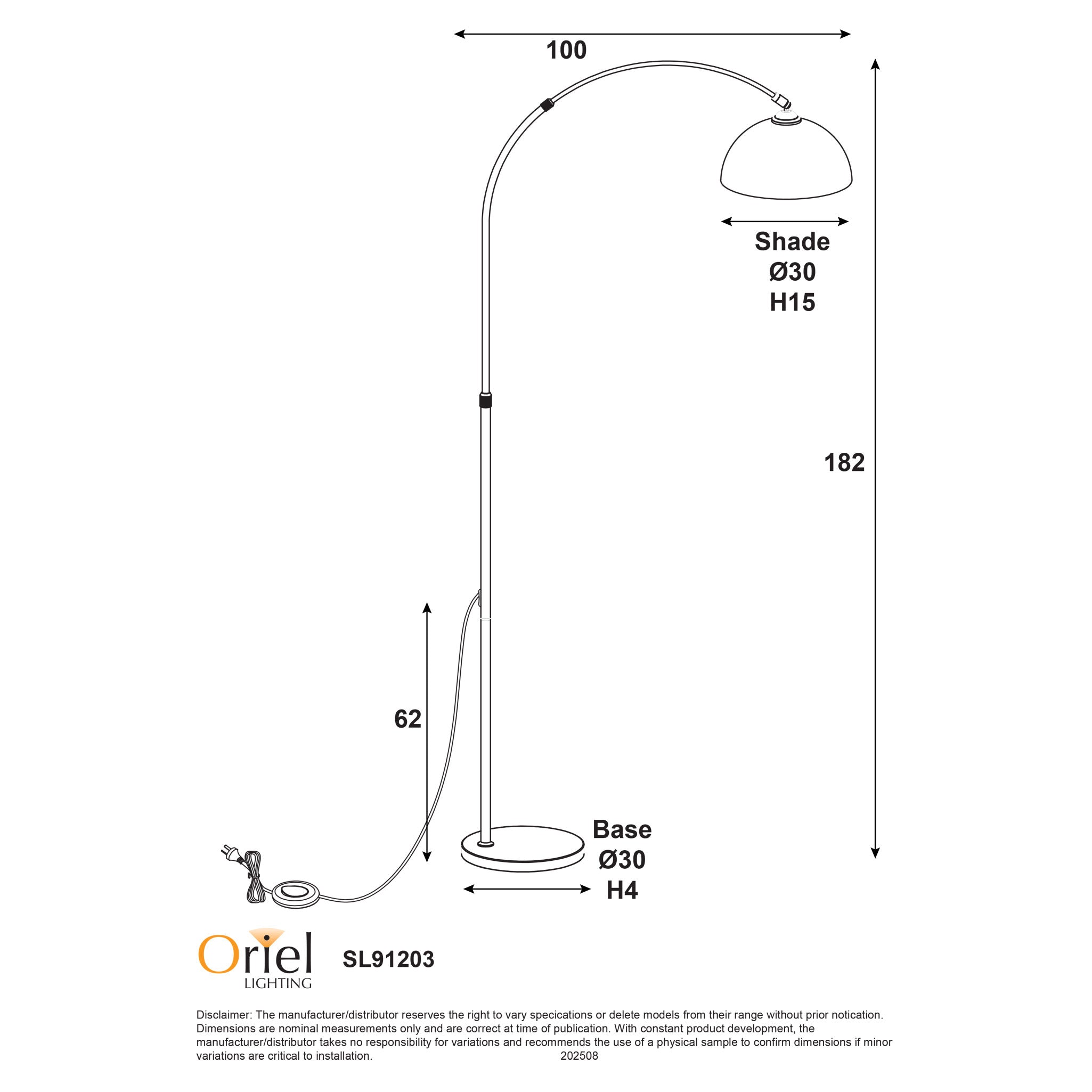 Marmo Arc Floor Lamp with Marble Base styled in a room