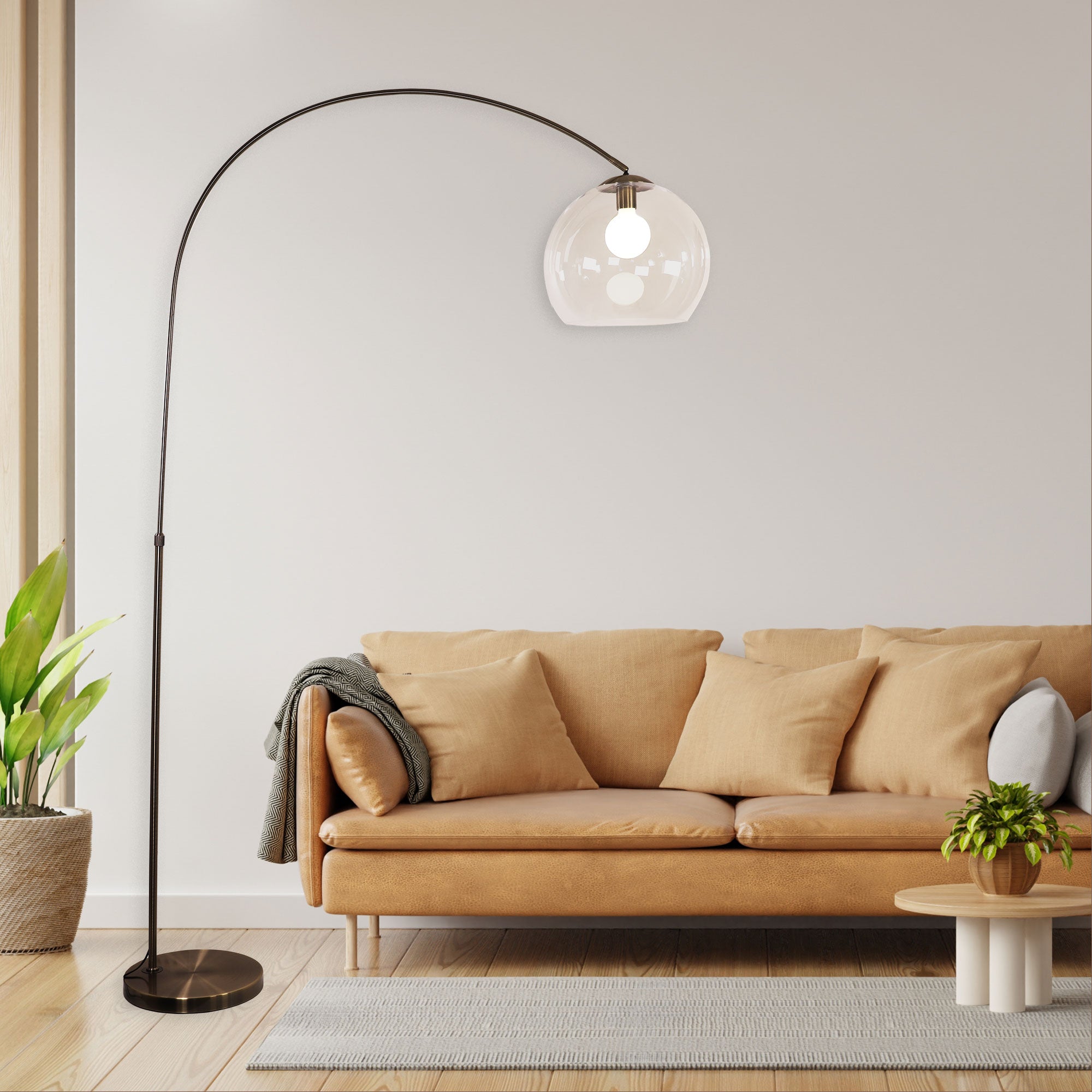 Over Antique Brass with Acrylic Shade Floor Lamp product image 2
