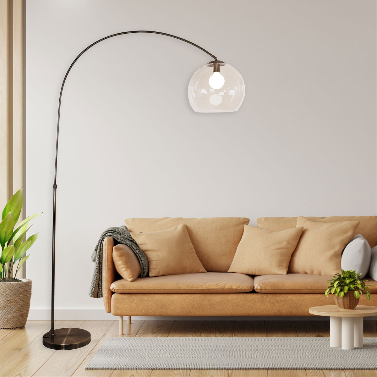 Over Antique Brass with Acrylic Shade Floor Lamp product image 2