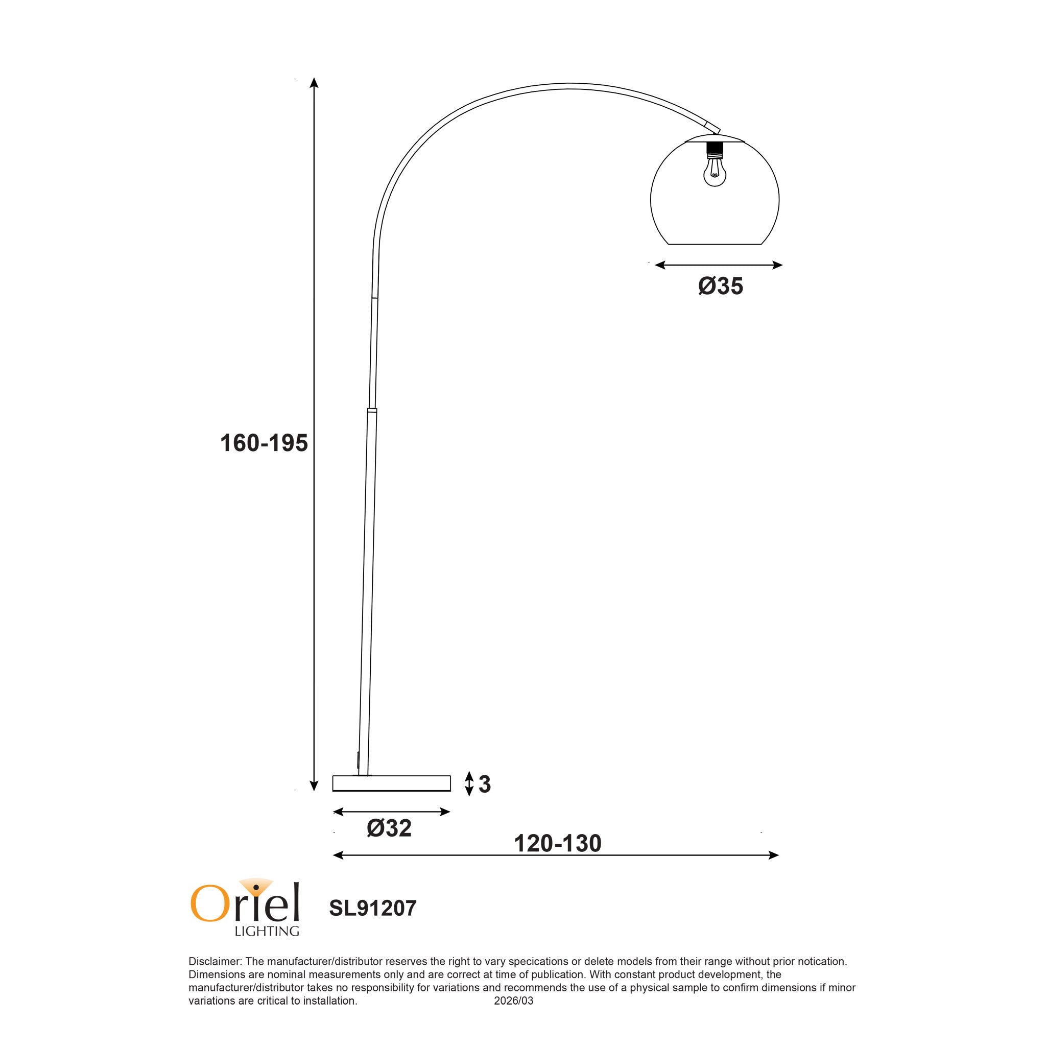 Over Black with Acrylic Shade Floor Lamp product image 3