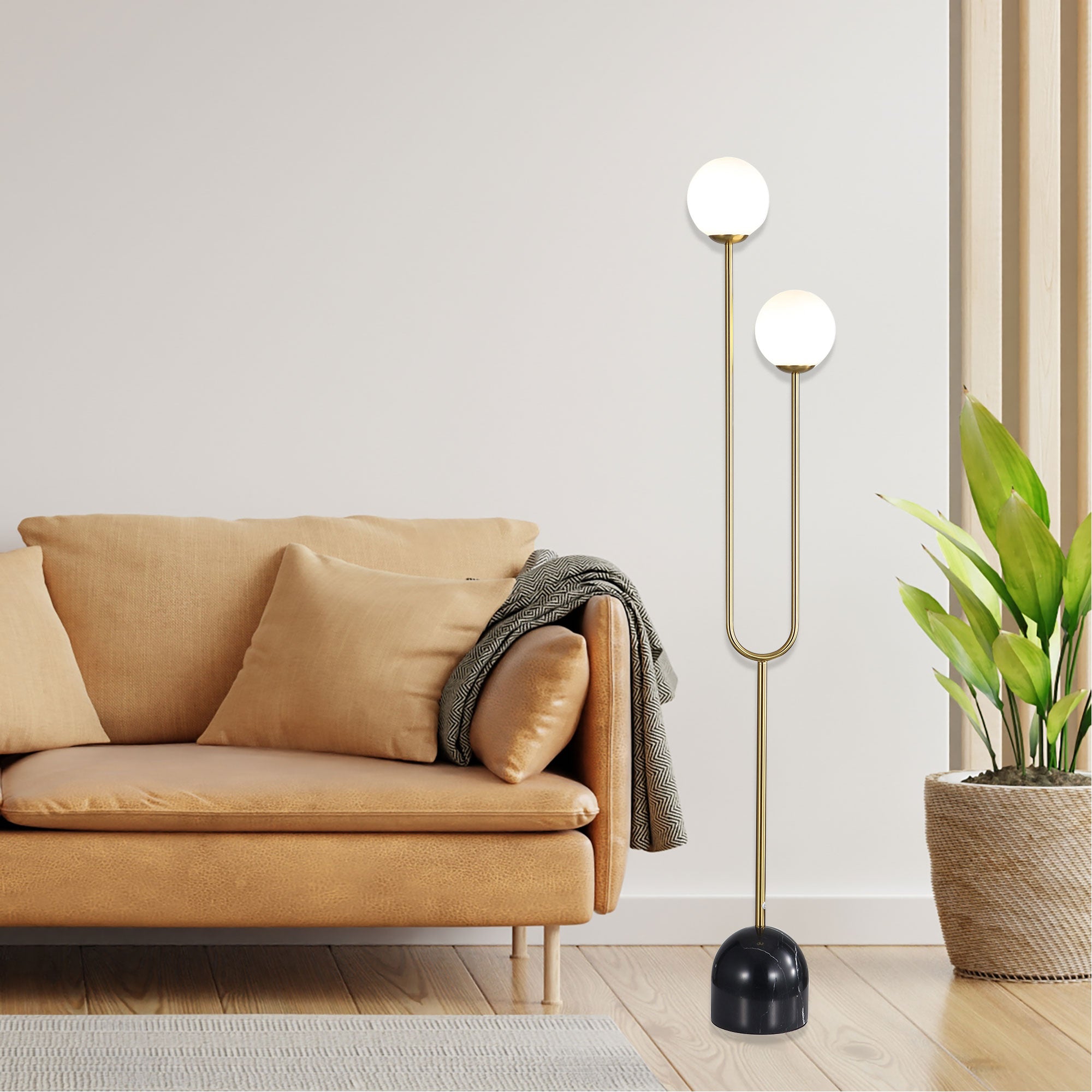 Tropez Decorative Floor Lamp with Opal Matt Glass Spheres product image 3