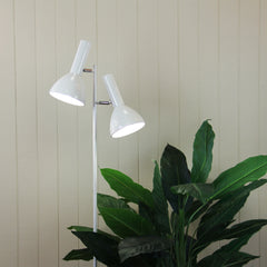 Vespa Mid-Century Twin Floor Lamp White styled in a room