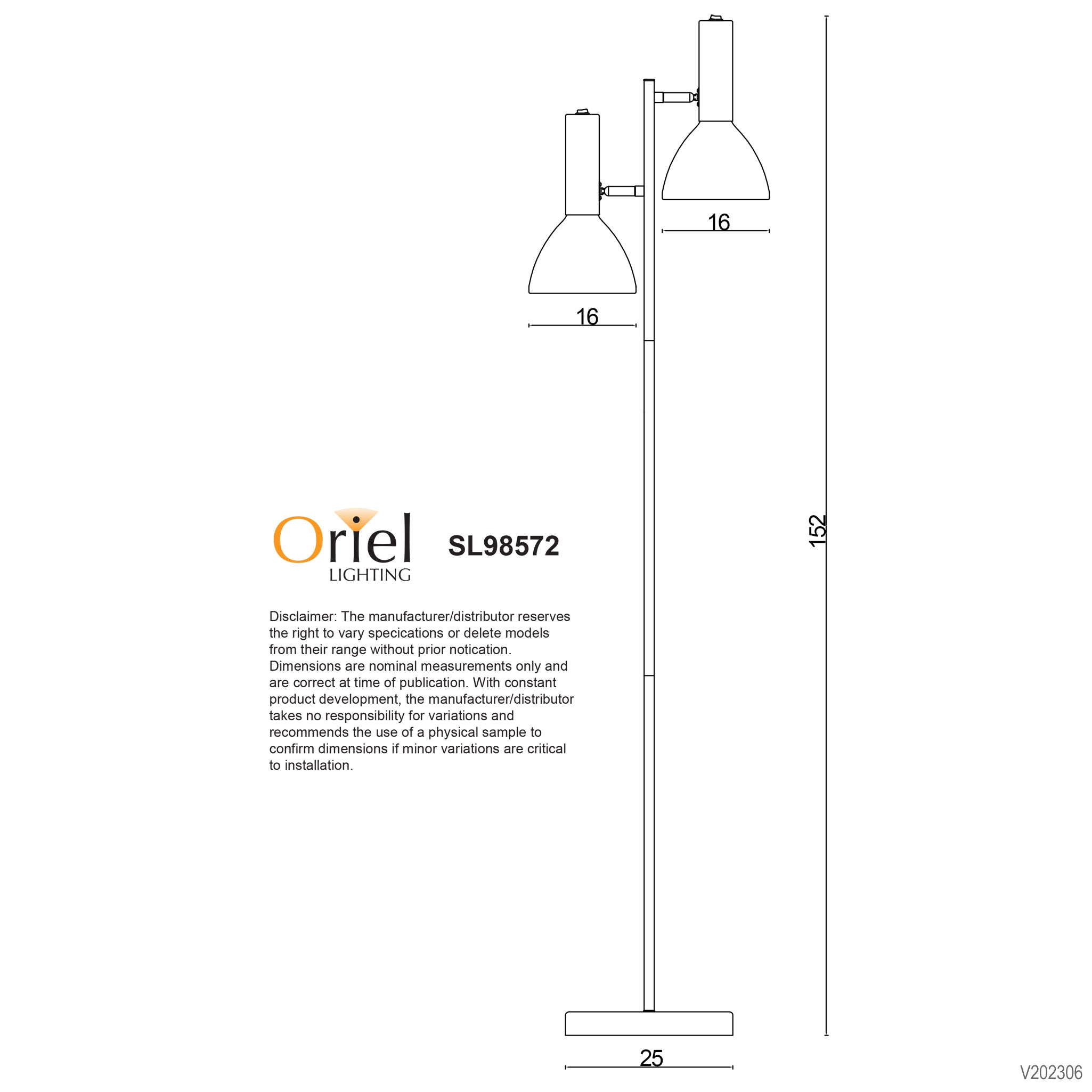 Vespa Mid-Century Twin Floor Lamp White product image 2