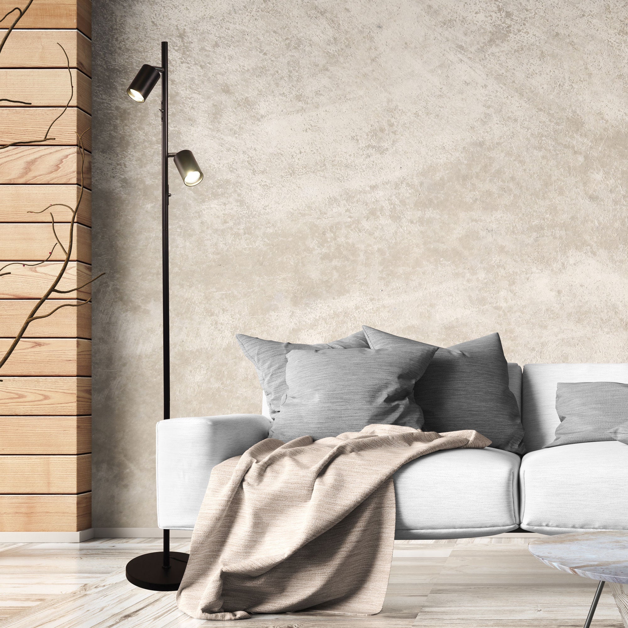 Ponte Adjustable Twin Floor Lamp Black product image 4