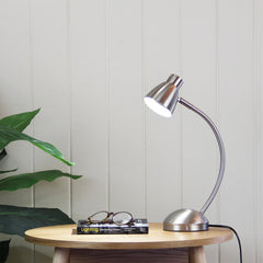 Nex ON-OFF Brushed Chrome Touch Lamp Desk Lamp styled in a room