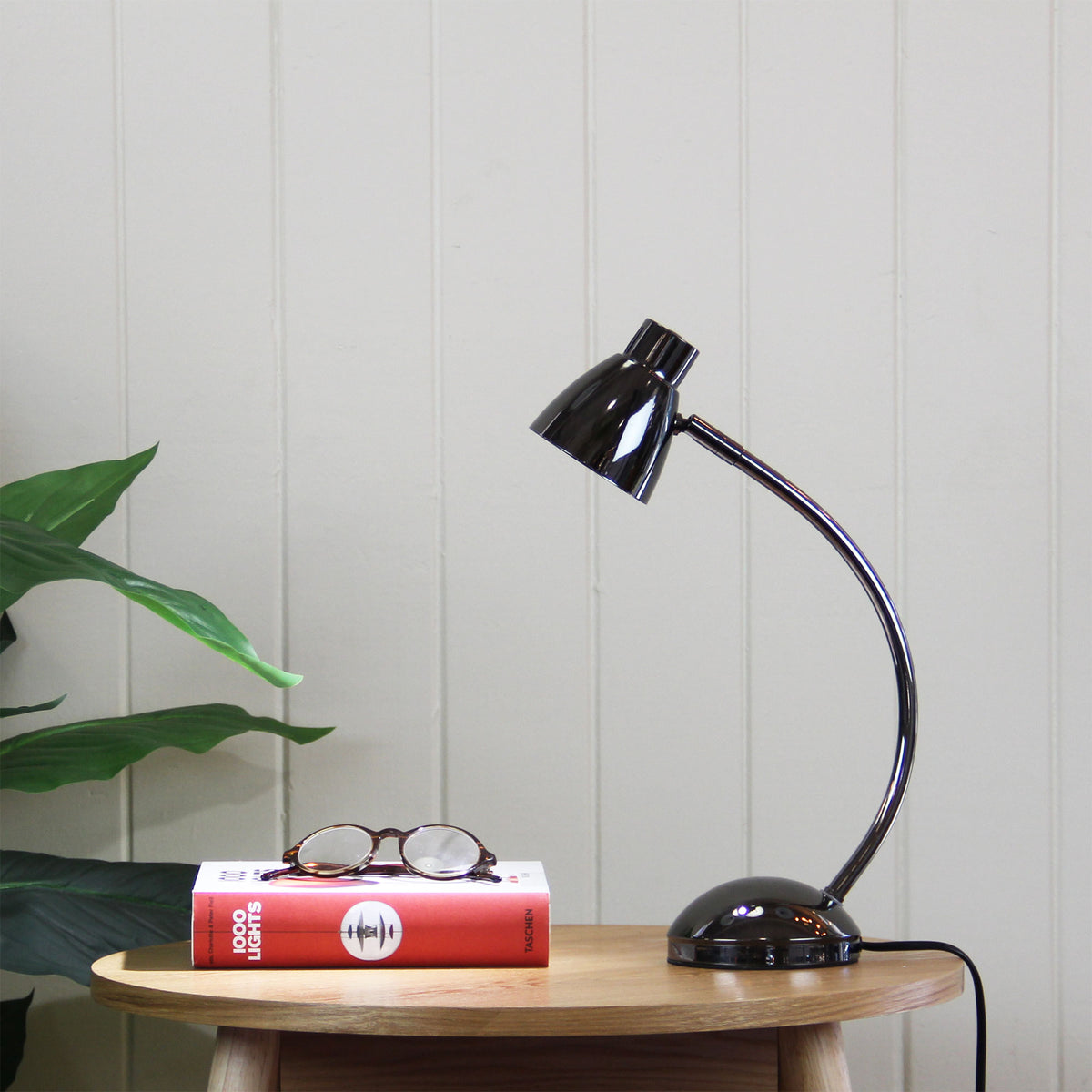 Nex Gunmetal ON-OFF Gunmetal Touch Lamp Desk Lamp styled in a room