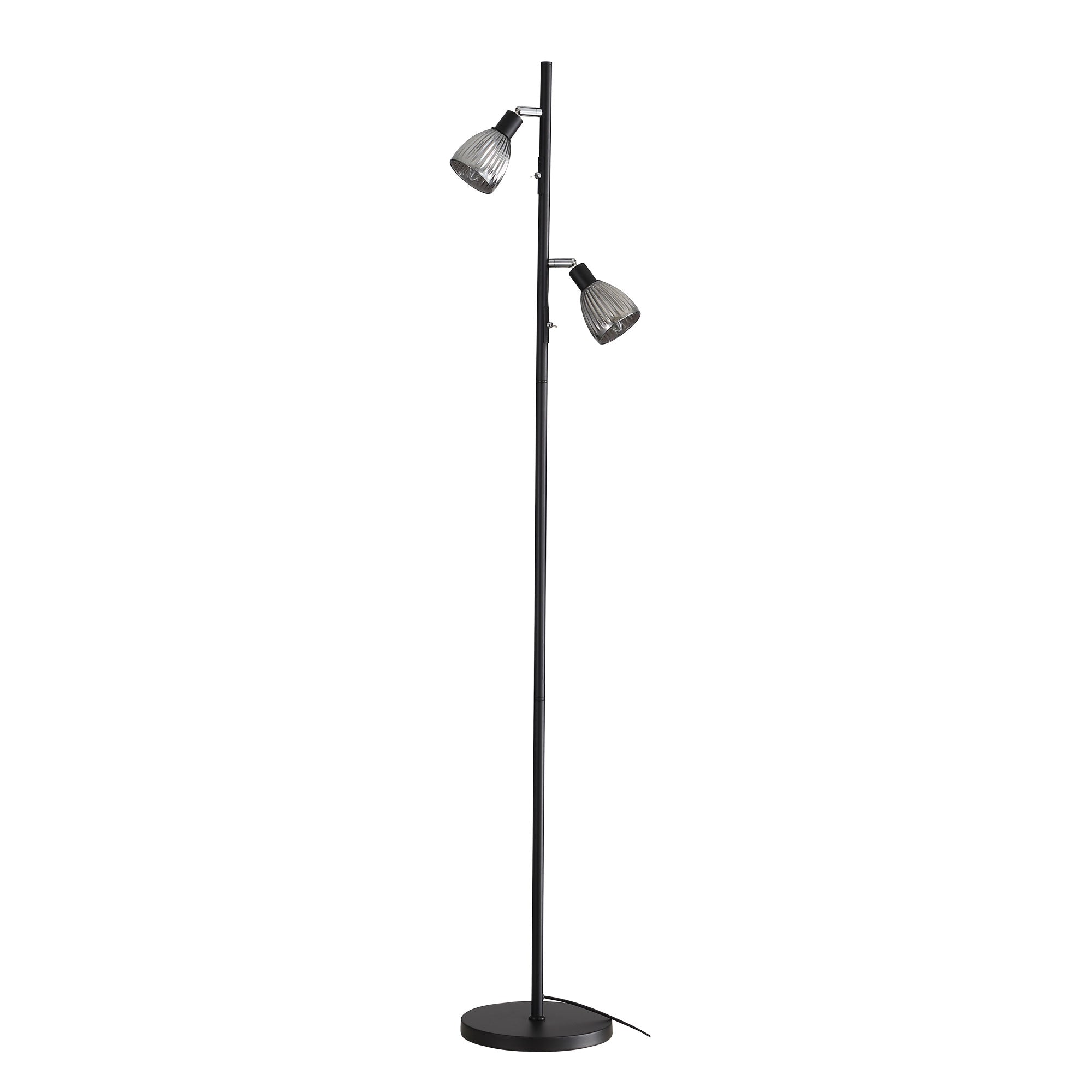 Alma Twin Smoked Glass Floor Lamp product image 6
