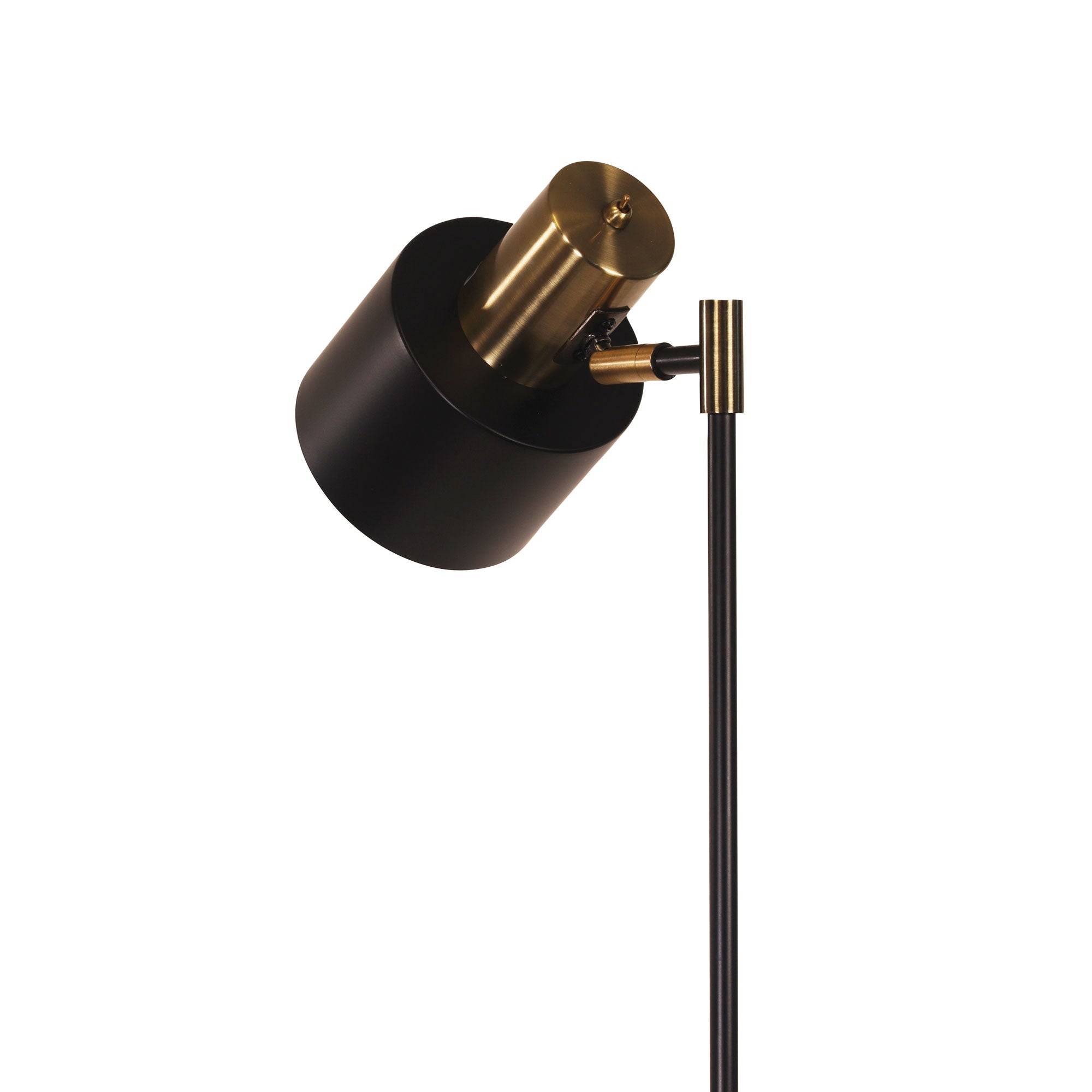 Ari Mid-Century Desk Lamp Black and Antique Brass styled in a room