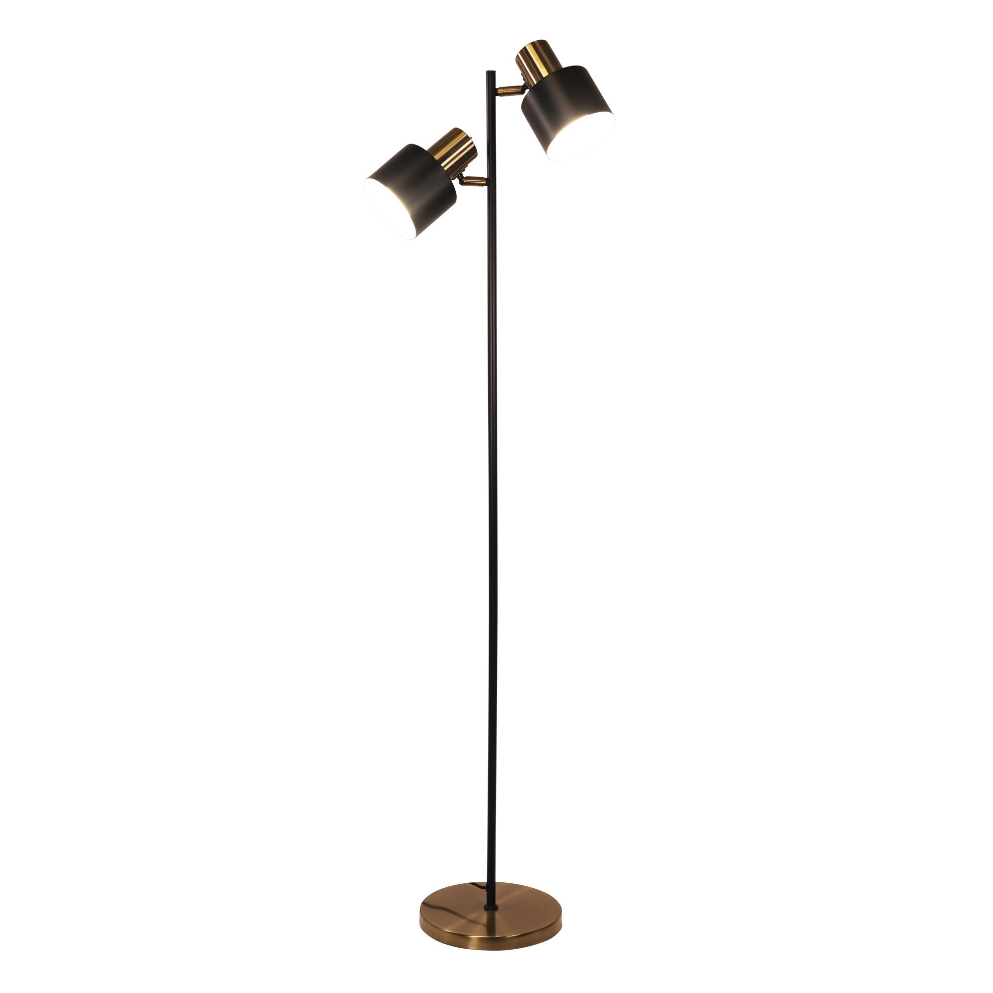 Ari Twin Mid-Century Floor Lamp Black and Antique Brass product image 7