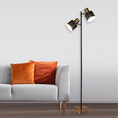 Ari Twin Mid-Century Floor Lamp Black and Antique Brass product image 6