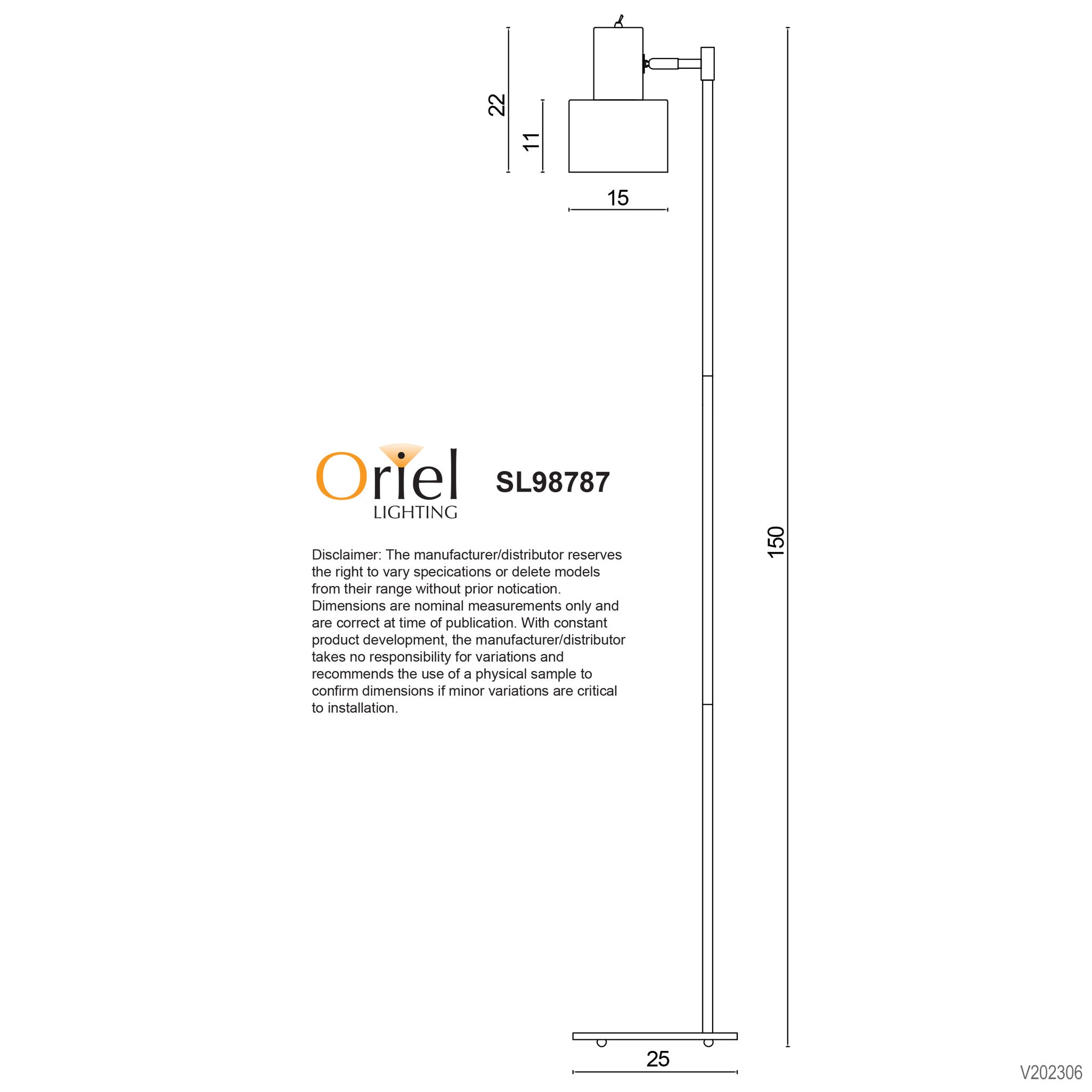 Ari Mid-Century Floor Lamp Black and Brushed Chrome product image 2