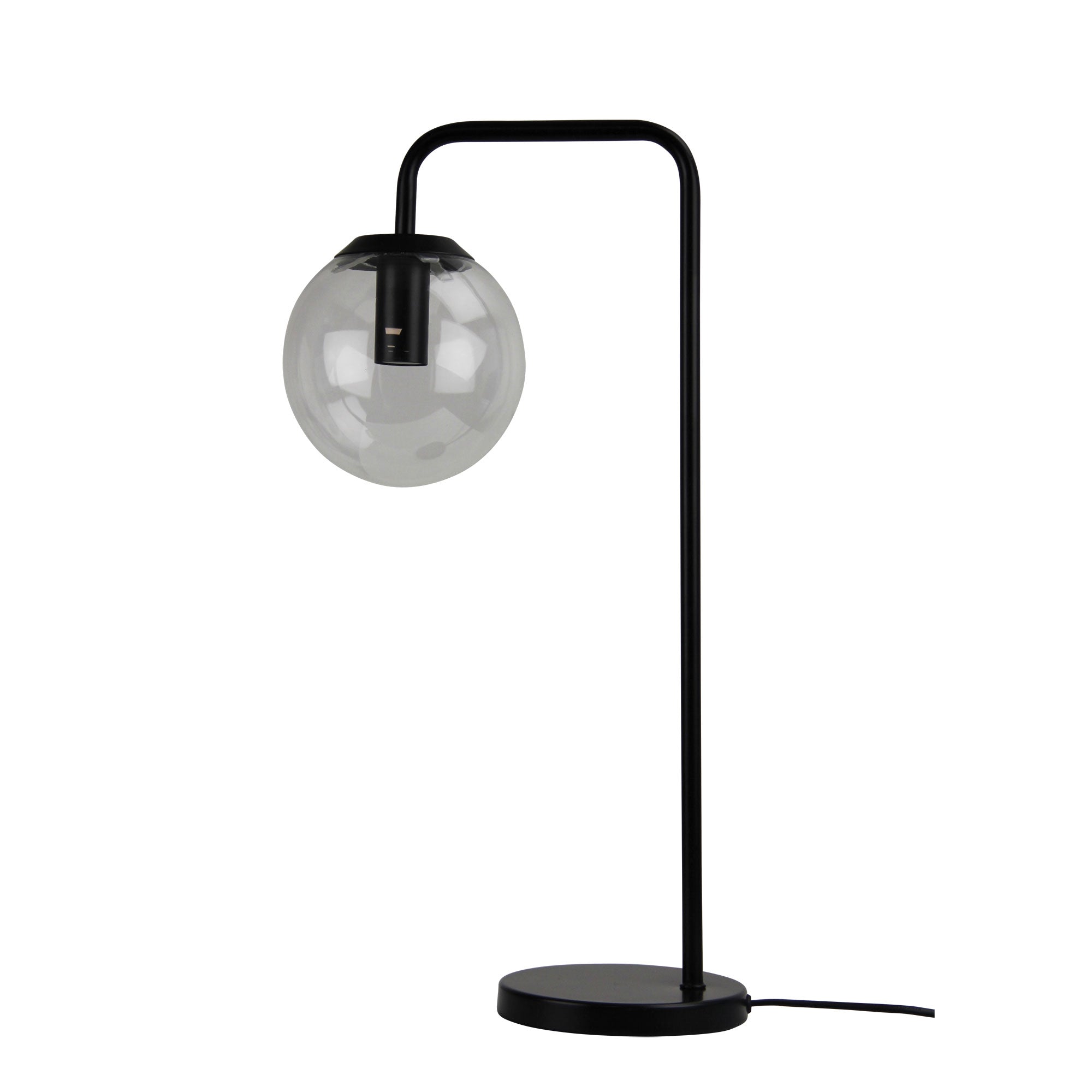 Newton Contemporary Clear Glass Lamp Black product image 5