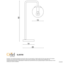 Newton Contemporary Clear Glass Lamp Black product image 4