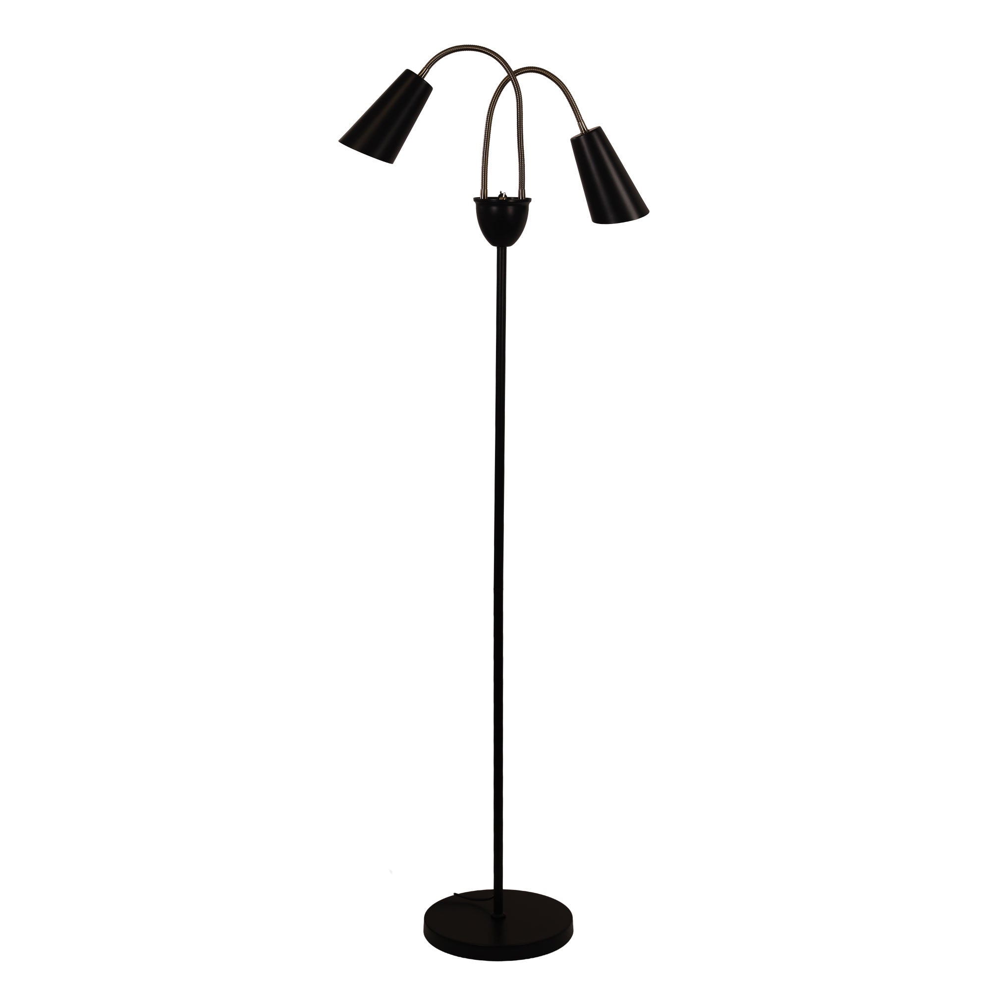 Walt Twin Flexible Neck Lamp Black with Antique Brass Floor Lamp product image 6