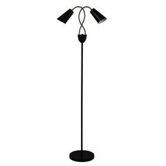 Walt Twin Flexible Neck Lamp Black with Antique Brass Floor Lamp product image 2