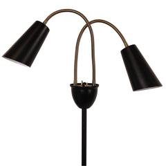 Walt Twin Flexible Neck Lamp Black with Antique Brass Floor Lamp product image 3